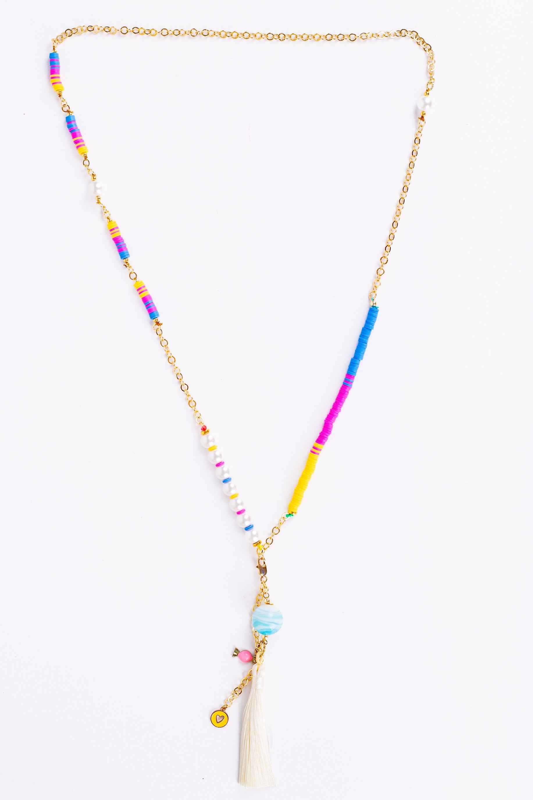 Aura-T Necklace in 
Blue + Yellow + Pink