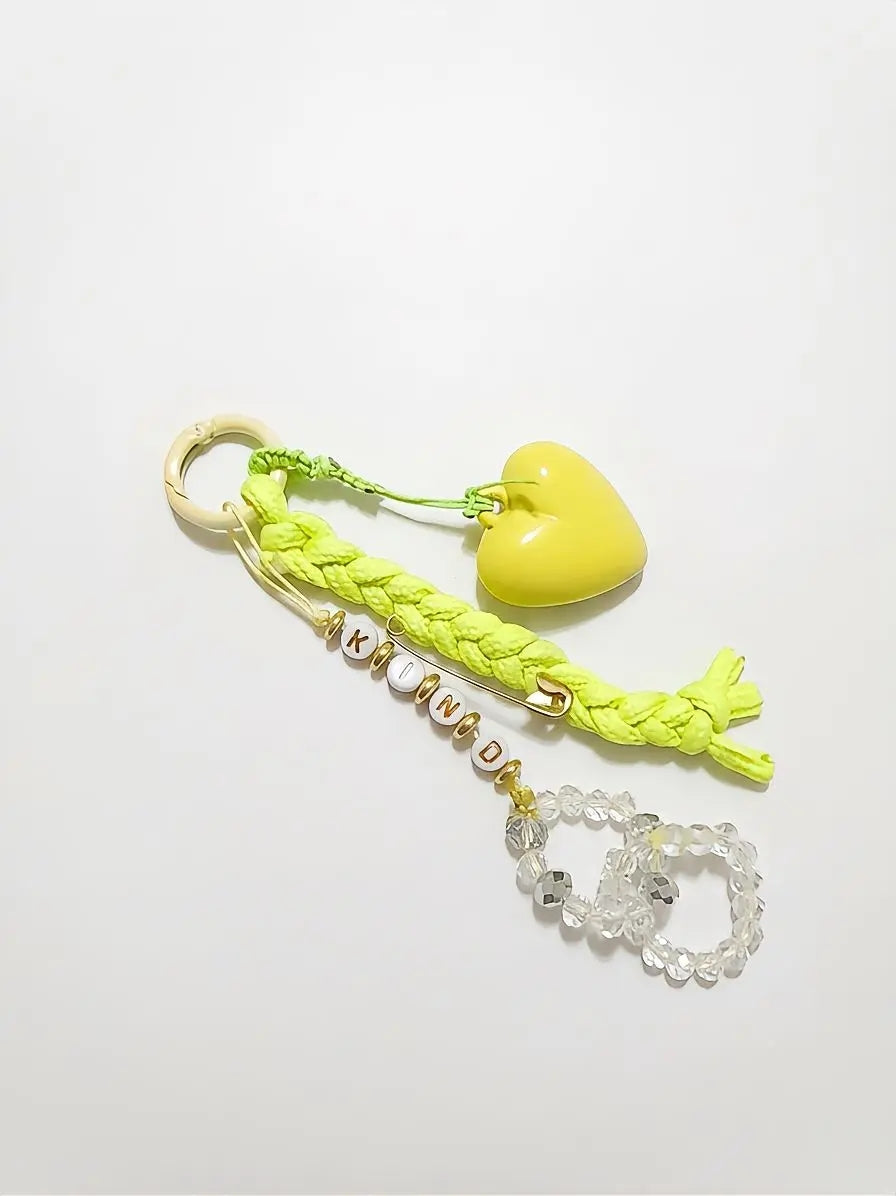 KIND Bag Charm in Neon Yellow
