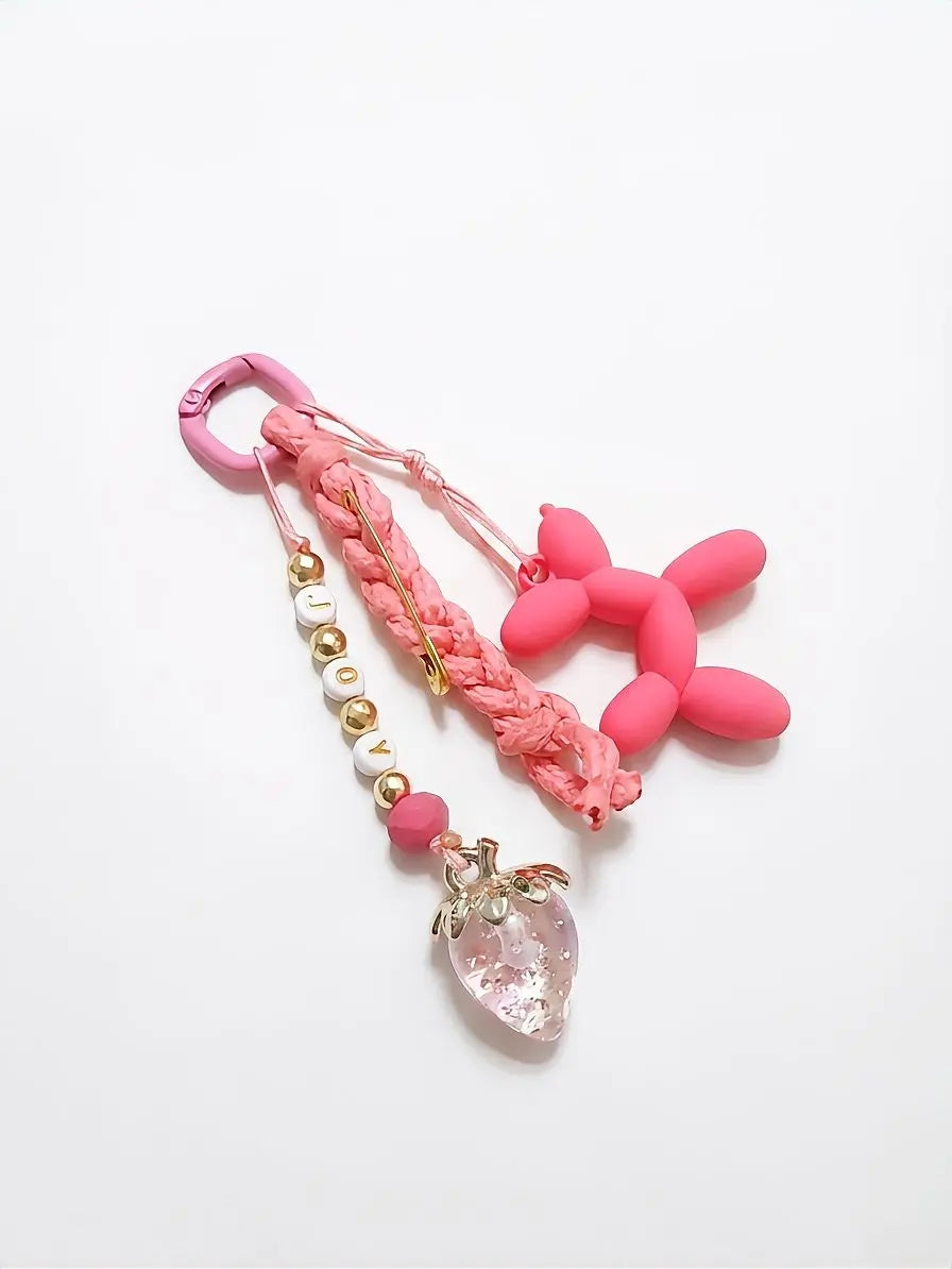 JOY Bag Charm in Hot Pink