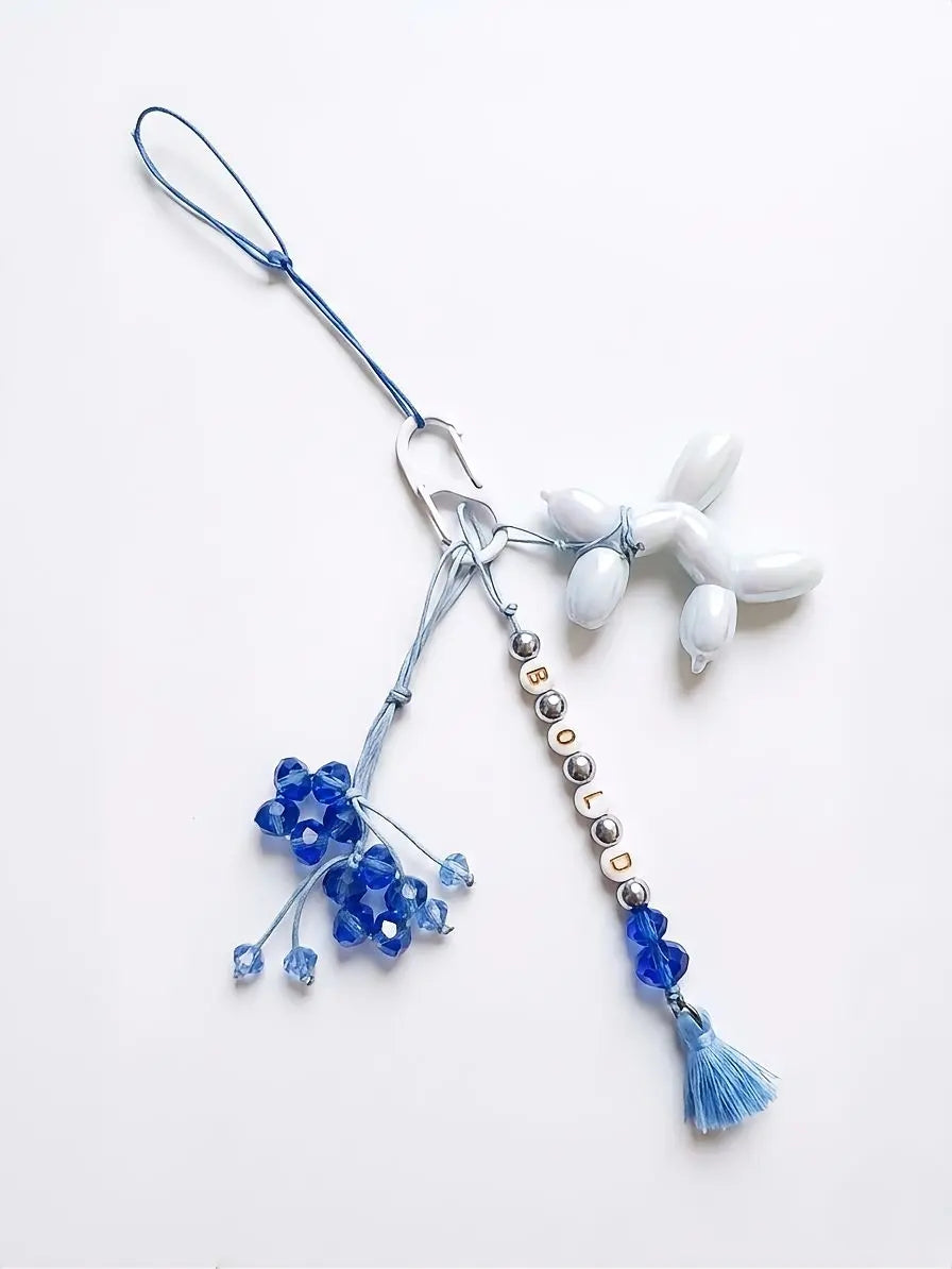 BOLD Bag Charm in Blue×Silver